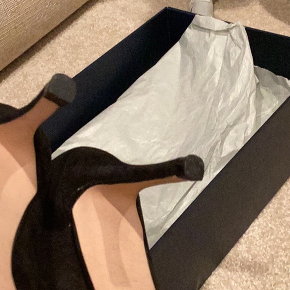 ZARA Black Suede & Gold Metal Studded Toe Caps, Euro Sz 37 - Picture 9 of 12